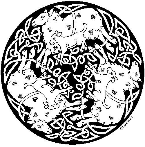 Ewe and Lamb, Knotwork